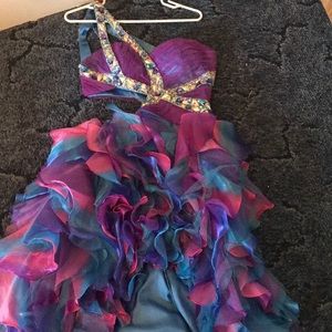 New blue purple and pink pageant/prom dress